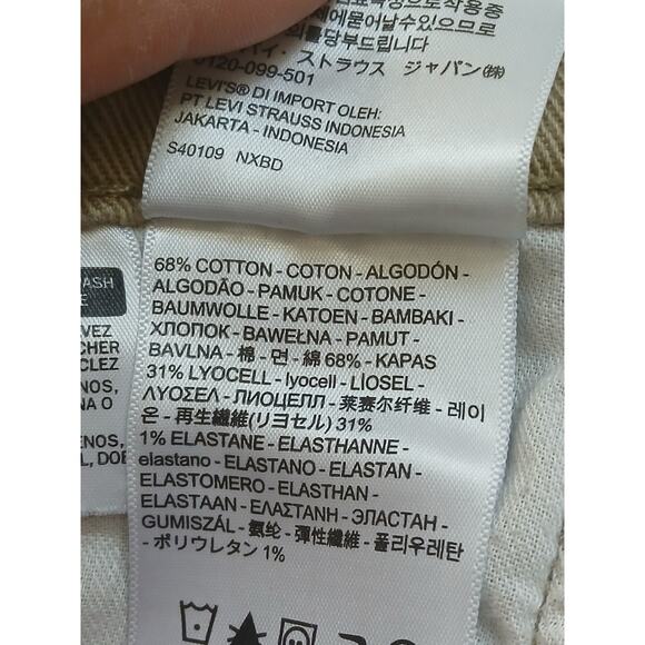 Levis Chinos 505 Mens 38x32 Brown Tan Regular Straight Denim Jeans Pants - Picture 6 of 11